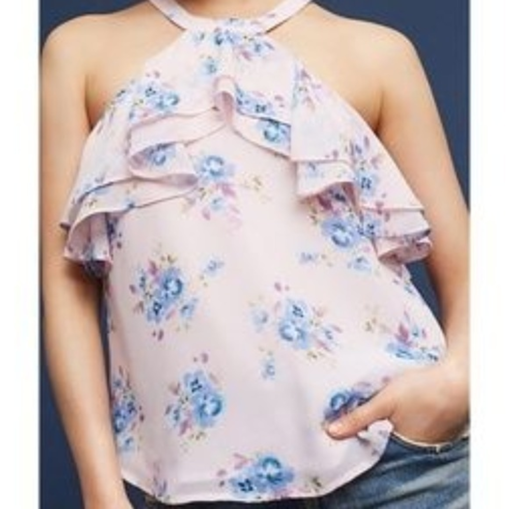 NWT Anthropologie Ro& De‎ Floral Ruffled Top